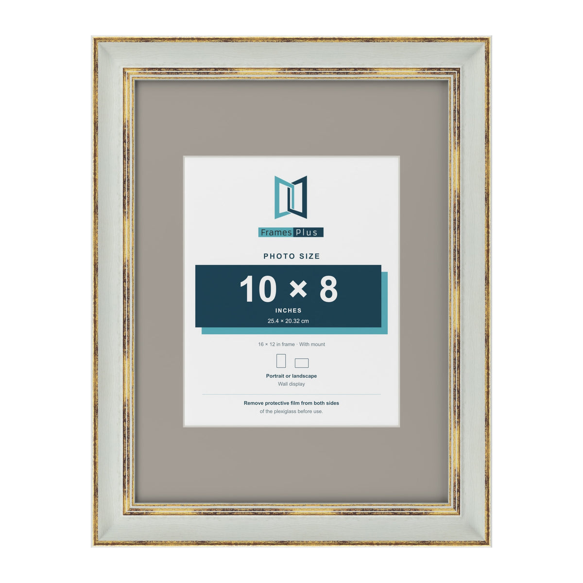 Cassis Light Grey 16 x 12 inch picture frame with a dawn grey mount for a 10 x 8 inch photo