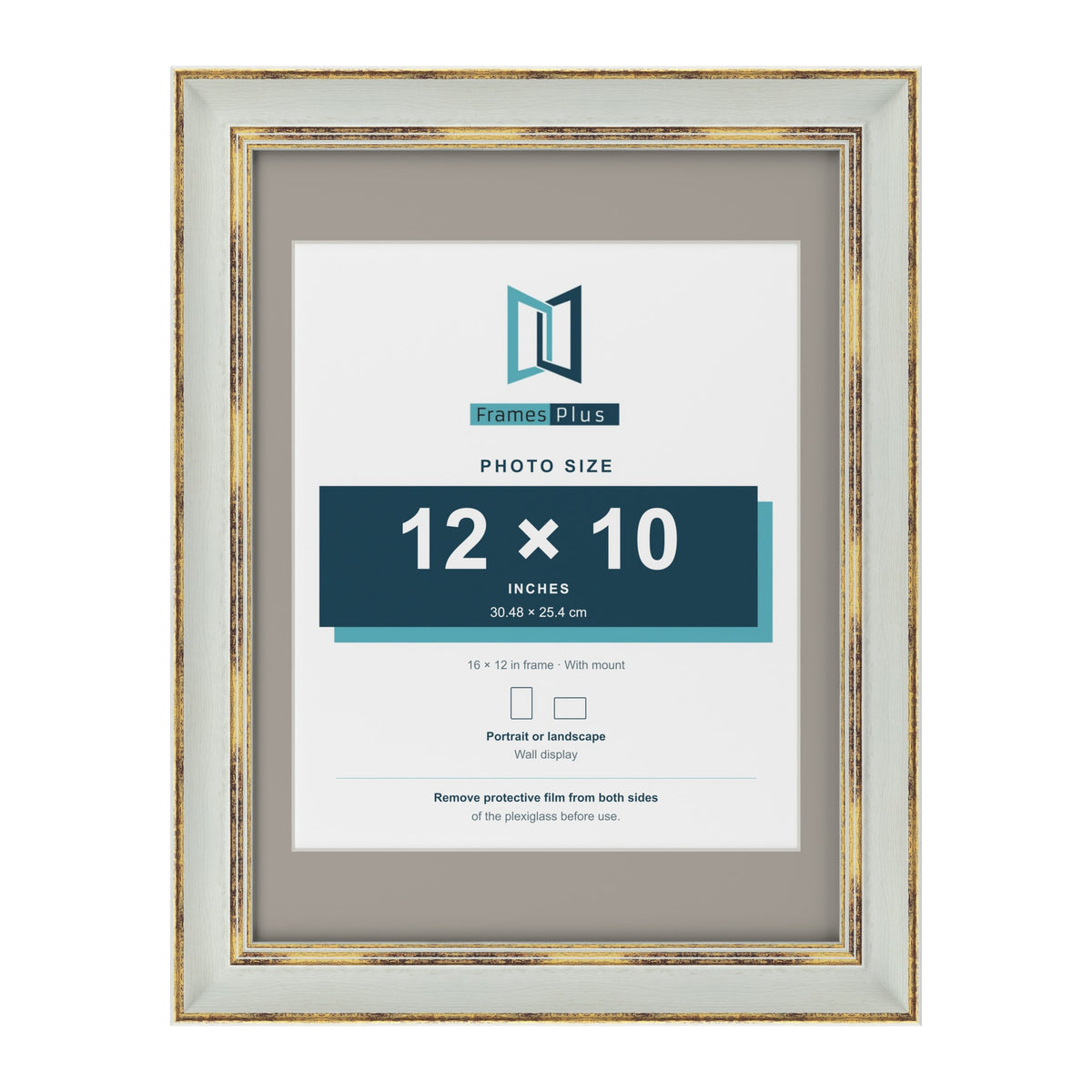 Cassis Light Grey 16 x 12 inch picture frame with a dawn grey mount for a 12 x 10 inch photo