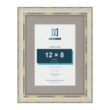 Cassis Light Grey 16 x 12 inch picture frame with a dawn grey mount for a 12 x 8 inch photo