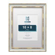Cassis Light Grey 16 x 12 inch picture frame with a white mount for a 10 x 8 inch photo
