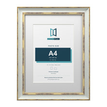 Cassis Light Grey 16 x 12 inch picture frame with a white mount for an A4 photo