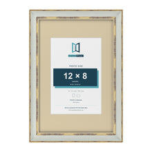 Cassis Light Grey 18 x 12 inch picture frame with an ivory mount for a 12 x 8 inch photo