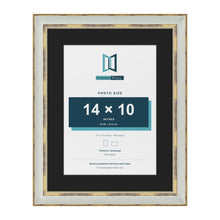 Cassis Light Grey 18 x 14 inch picture frame with a black mount for a 14 x 10 inch photo