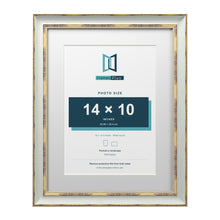 Cassis Light Grey 18 x 14 inch picture frame with a white mount for a 14 x 10 inch photo