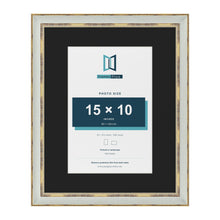 Cassis Light Grey 20 x 16 inch picture frame with a black mount for a 15 x 10 inch photo
