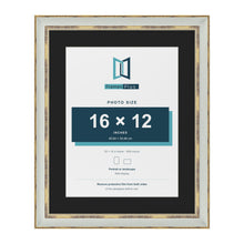 Cassis Light Grey 20 x 16 inch picture frame with a black mount for a 16 x 12 inch photo