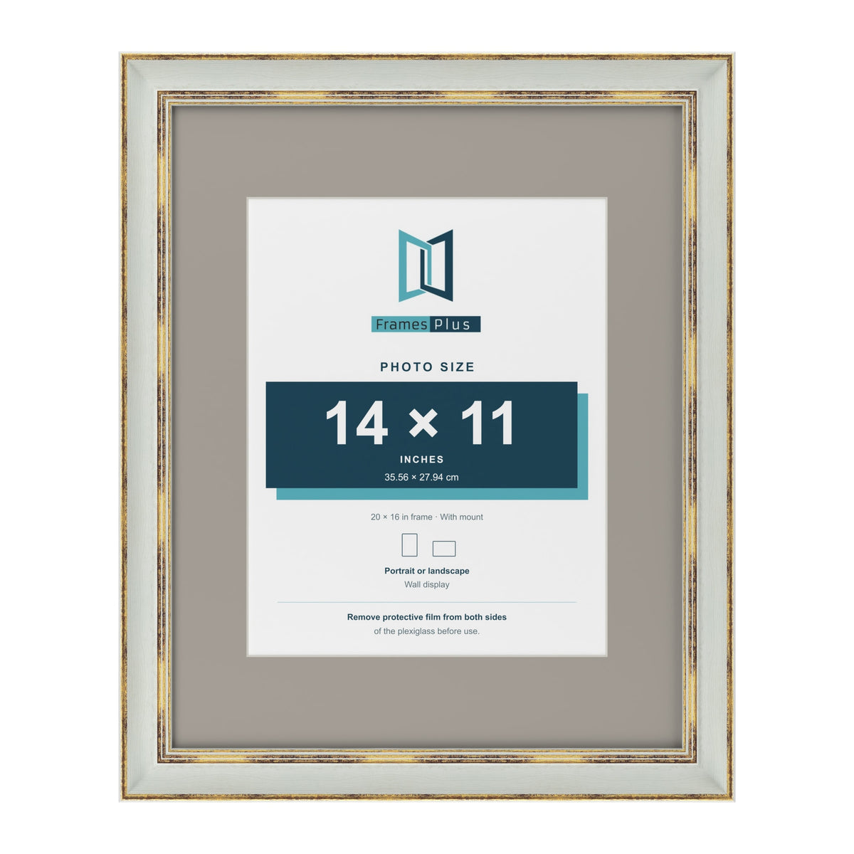 Cassis Light Grey 20 x 16 inch picture frame with a dawn grey mount for a 14 x 11 inch photo