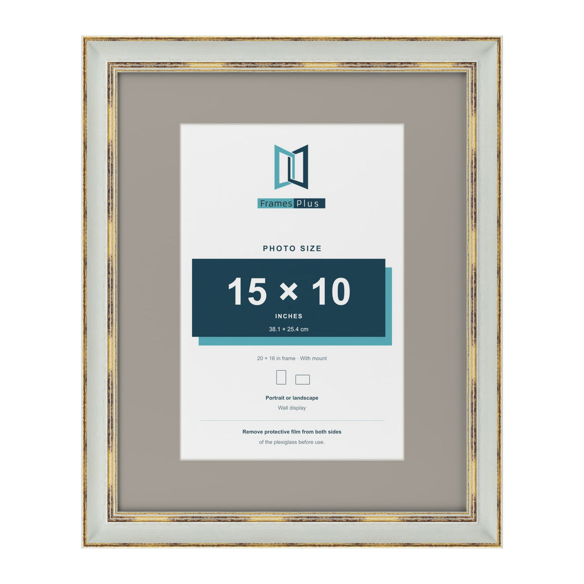 Cassis Light Grey 20 x 16 inch picture frame with a dawn grey mount for a 15 x 10 inch photo