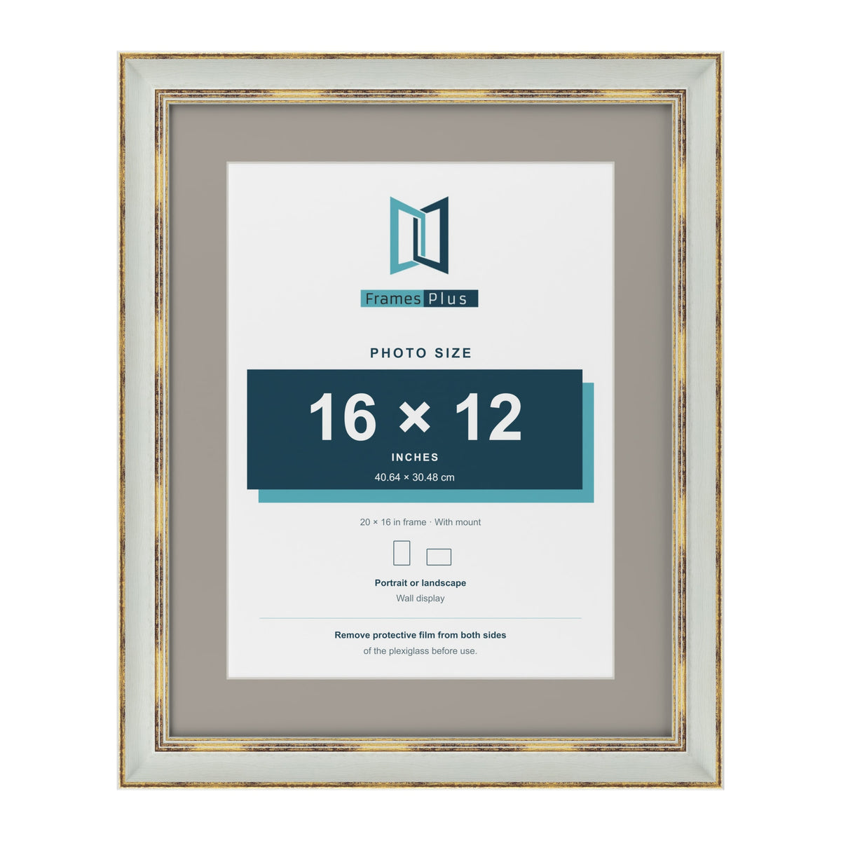Cassis Light Grey 20 x 16 inch picture frame with a dawn grey mount for a 16 x 12 inch photo
