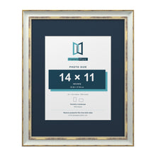 Cassis Light Grey 20 x 16 inch picture frame with a pacific blue mount for a 14 x 11 inch photo