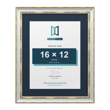 Cassis Light Grey 20 x 16 inch picture frame with a pacific blue mount for a 16 x 12 inch photo