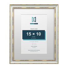 Cassis Light Grey 20 x 16 inch picture frame with a white mount for a 15 x 10 inch photo