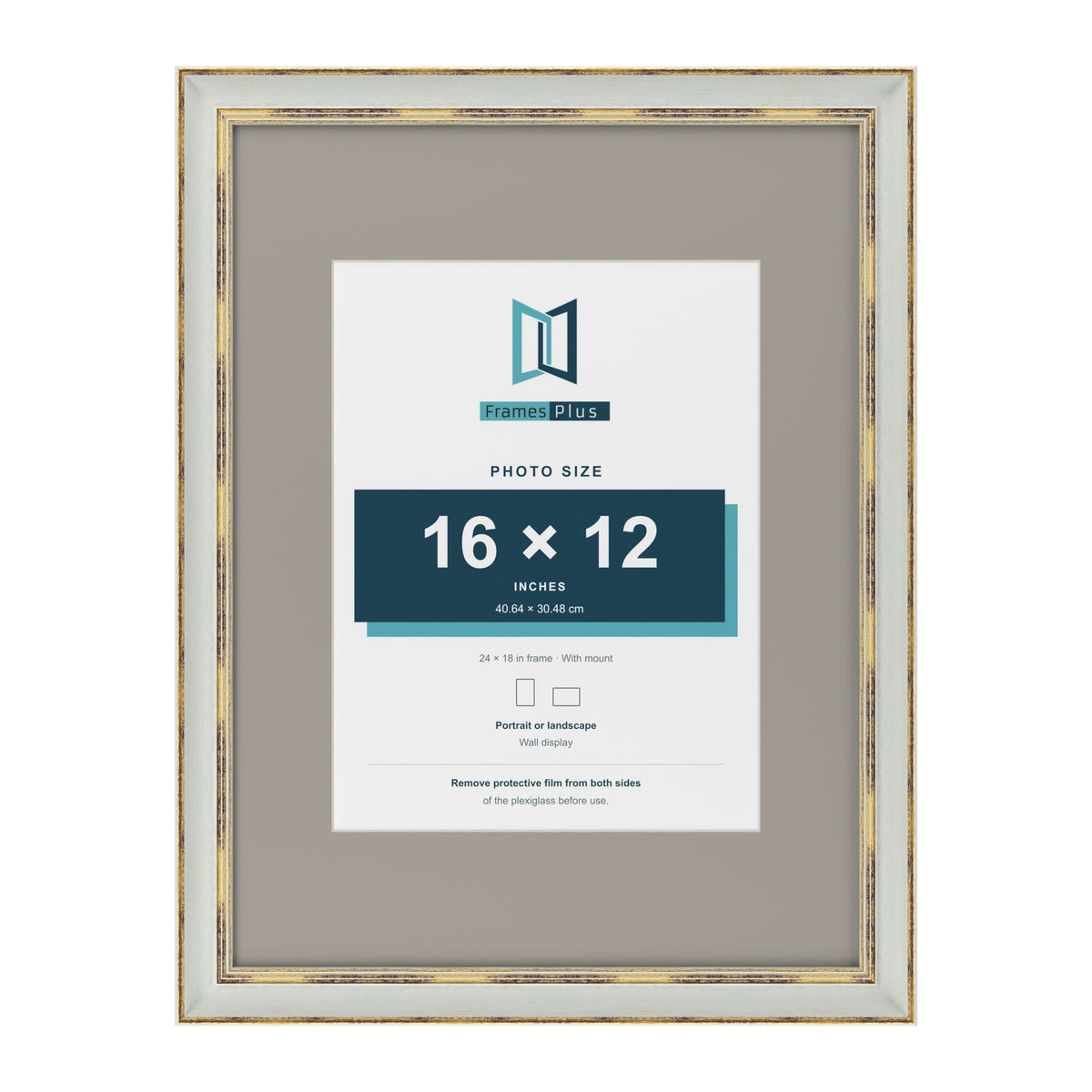 Cassis Light Grey 24 x 18 inch picture frame with a dawn grey mount for a 16 x 12 inch photo