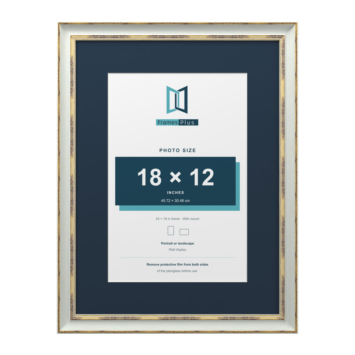 Cassis Light Grey 24 x 18 inch picture frame with a pacific blue mount for an 18 x 12 inch photo