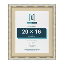 Cassis Light Grey 24 x 20 inch picture frame with an ivory mount for a 20 x 16 inch photo