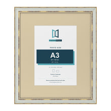 Cassis Light Grey 24 x 20 inch picture frame with an ivory mount for an A3 photo