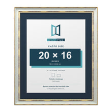 Cassis Light Grey 24 x 20 inch picture frame with a pacific blue mount for a 20 x 16 inch photo