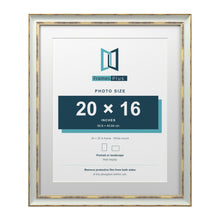 Cassis Light Grey 24 x 20 inch picture frame with a white mount for a 20 x 16 inch photo