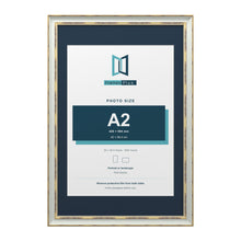 Cassis Light Grey 30 x 20 inch picture frame with a pacific blue mount for an A2 photo