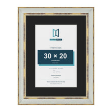 Cassis Light Grey 40 x 30 cm picture frame with a black mount for a 30 x 20 cm photo