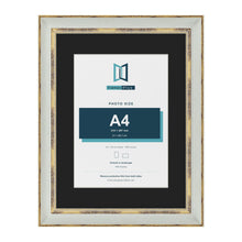 Cassis Light Grey 40 x 30 cm picture frame with a black mount for an A4 photo