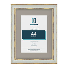 Cassis Light Grey 40 x 30 cm picture frame with a dawn grey mount for an A4 photo