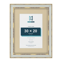 Cassis Light Grey 40 x 30 cm picture frame with an ivory mount for a 30 x 20 cm photo