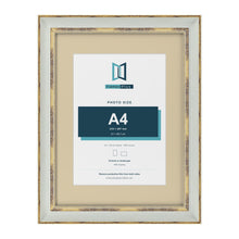 Cassis Light Grey 40 x 30 cm picture frame with an ivory mount for an A4 photo
