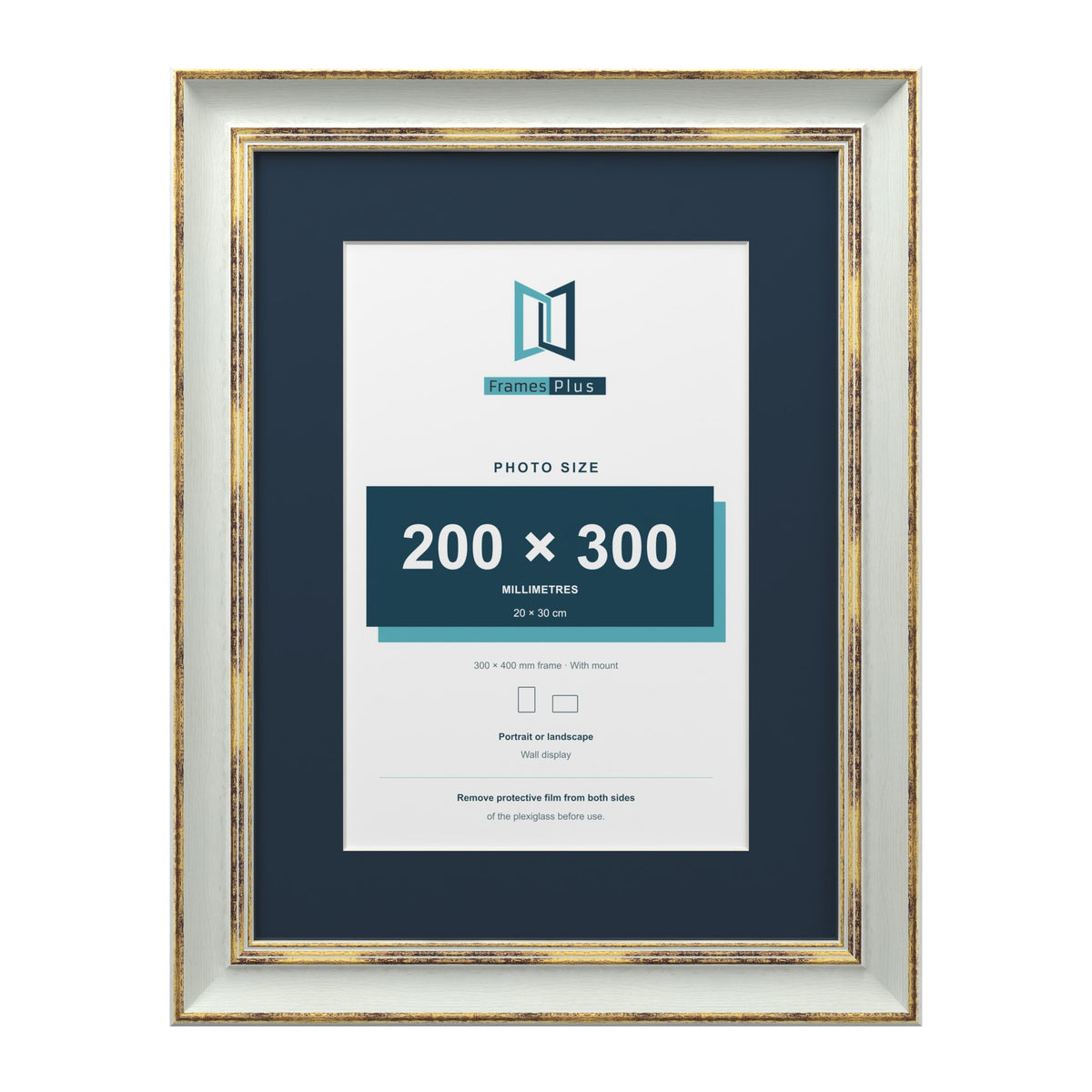 Cassis Light Grey 40 x 30 cm picture frame with a pacific blue mount for a 30 x 20 cm photo