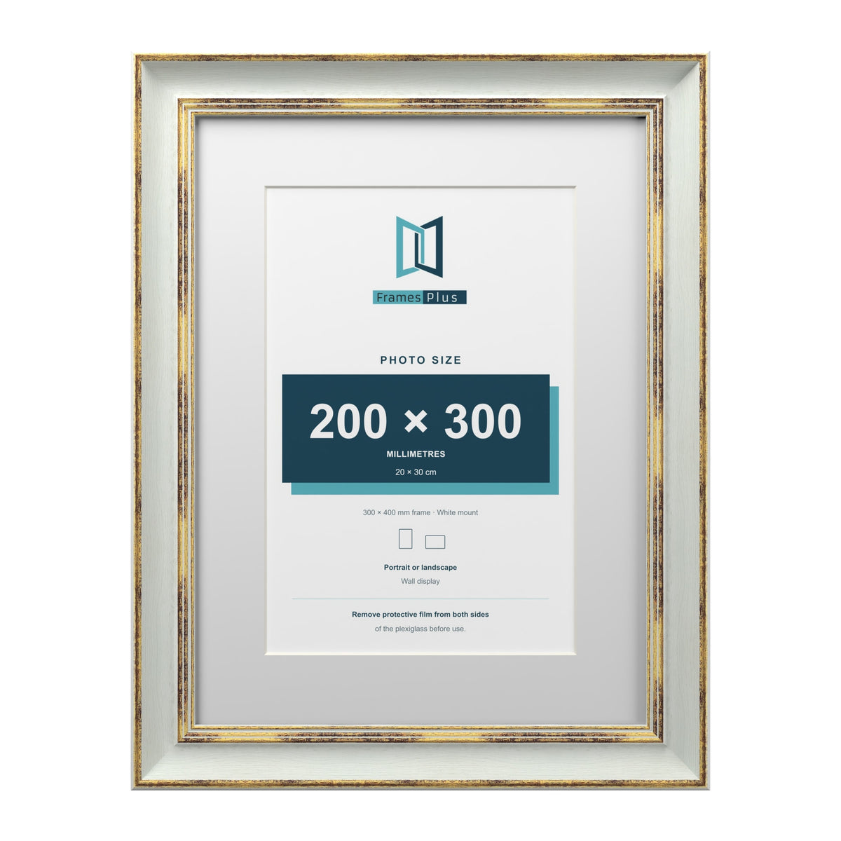 Cassis Light Grey 40 x 30 cm picture frame with a white mount for a 30 x 20 cm photo
