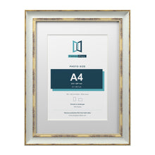 Cassis Light Grey 40 x 30 cm picture frame with a white mount for an A4 photo