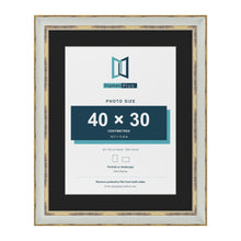 Cassis Light Grey 50 x 40 cm picture frame with a black mount for a 40 x 30 cm photo