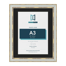 Cassis Light Grey 50 x 40 cm picture frame with a black mount for an A3 photo