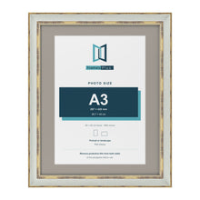 Cassis Light Grey 50 x 40 cm picture frame with a dawn grey mount for an A3 photo
