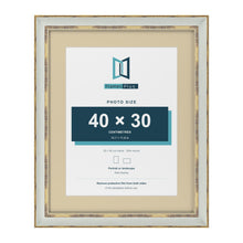 Cassis Light Grey 50 x 40 cm picture frame with an ivory mount for a 40 x 30 cm photo