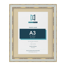 Cassis Light Grey 50 x 40 cm picture frame with an ivory mount for an A3 photo