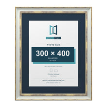 Cassis Light Grey 50 x 40 cm picture frame with a pacific blue mount for a 40 x 30 cm photo