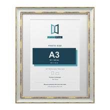 Cassis Light Grey 50 x 40 cm picture frame with a white mount for an A3 photo