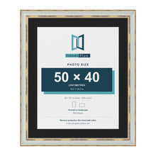 Cassis Light Grey 60 x 50 cm picture frame with a black mount for a 50 x 40 cm photo