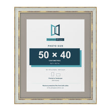 Cassis Light Grey 60 x 50 cm picture frame with a dawn grey mount for a 50 x 40 cm photo