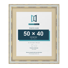 Cassis Light Grey 60 x 50 cm picture frame with an ivory mount for a 50 x 40 cm photo