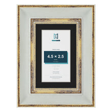 Cassis Light Grey 6 x 4 inch picture frame with a black mount for a 4.5 x 2.5 inch photo
