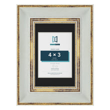 Cassis Light Grey 6 x 4 inch picture frame with a black mount for a 4 x 3 inch photo