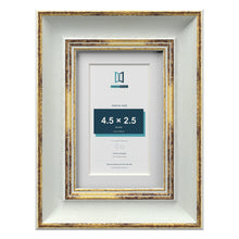 Cassis Light Grey 6 x 4 inch picture frame with a white mount for a 4.5 x 2.5 inch photo