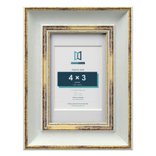 Cassis Light Grey 6 x 4 inch picture frame with a white mount for a 4 x 3 inch photo