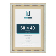 Cassis Light Grey 70 x 50 cm picture frame with an ivory mount for a 60 x 40 cm photo