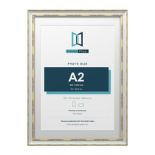 Cassis Light Grey 70 x 50 cm picture frame with a white mount for an A2 photo