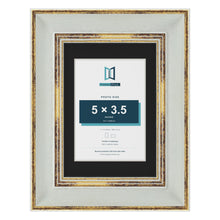Cassis Light Grey 7 x 5 inch picture frame with a black mount for a 5 x 3.5 inch photo