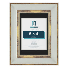 Cassis Light Grey 7 x 5 inch picture frame with a black mount for a 5 x 4 inch photo