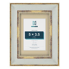 Cassis Light Grey 7 x 5 inch picture frame with an ivory mount for a 5 x 3.5 inch photo